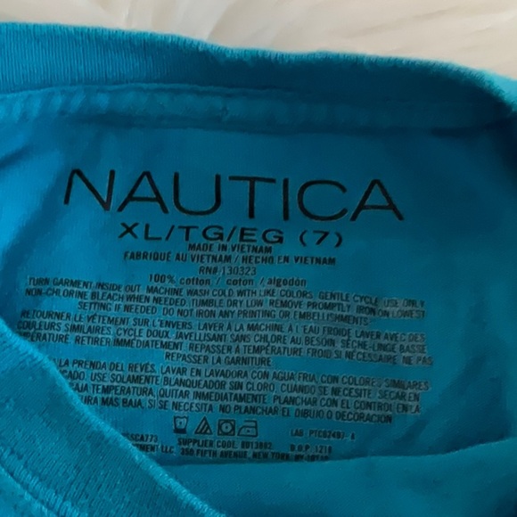 Nautica Teal and Gray Logo Tee - Picture 3 of 7
